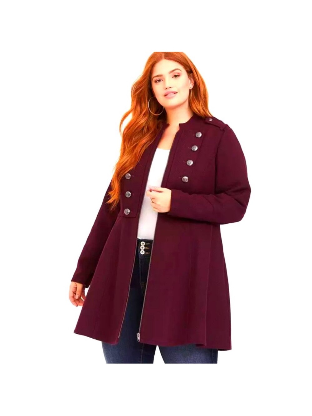 Torrid Plum Military-Style Coat
